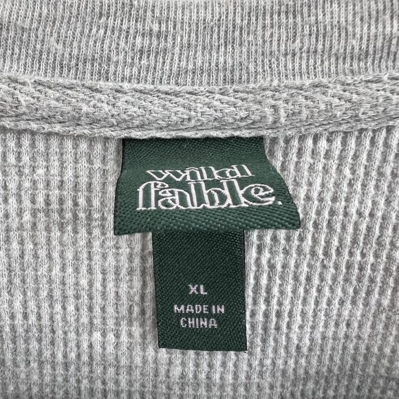 Wild Fable Waffle Cropped Quarter Button Down Long Sleeve Size XL - Picture 5 of 5